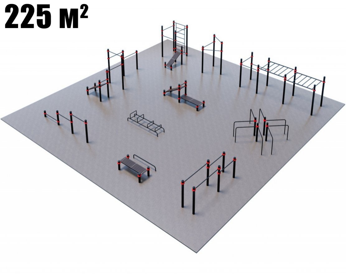 Проект Районная площадка для Воркаут и ГТО 3-1 (15 x 15 м)